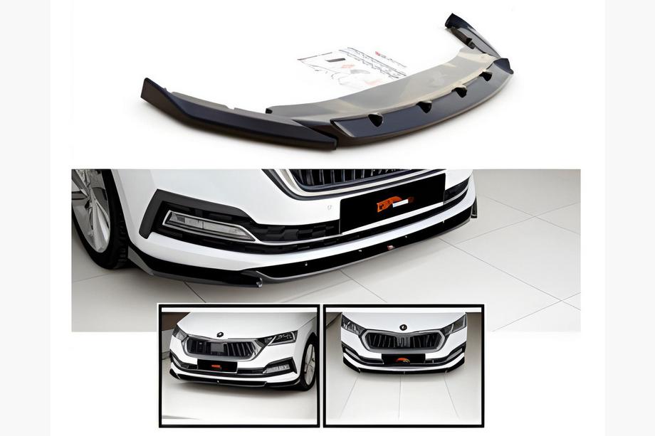 Skoda Octavia IV A8 2020– DPT sprednji lip spojler (črna visok sijaj) Fotografija 2