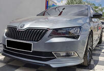 Skoda Superb 2015–2024 Sprednji lip spojler DPT V-1 (2015-2020, črna visok sijaj) fotografija 1