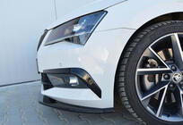 Skoda Superb 2015–2024 Sprednji lip spojler za odbijač DPT V-4 (2015-2020, sijajno črna) fotografija 3