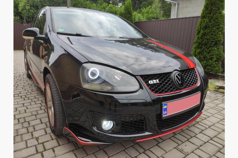 Volkswagen Golf 5 2003–2009 Sprednji lip DPT V-2 (za GTI, črn visok sijaj) Fotografija 4