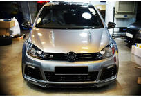 Volkswagen Golf 6 2008–2014 Sprednji lip spojler DPT V-1 (črna sijaj) fotografija 1