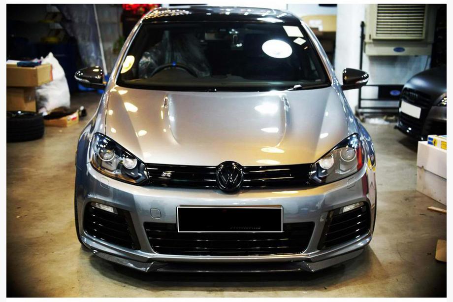 Volkswagen Golf 6 2008–2014 Sprednji lip spojler DPT V-1 (črna sijaj) Image