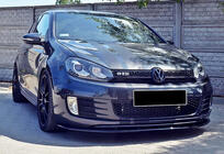 Volkswagen Golf 6 2008–2014 Sprednji lip DPT V-2 (za GTI, črn visok sijaj) fotografija 2