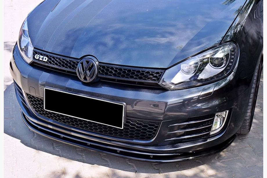 Volkswagen Golf 6 2008–2014 Sprednji lip DPT V-2 (za GTI, črn visok sijaj) Image