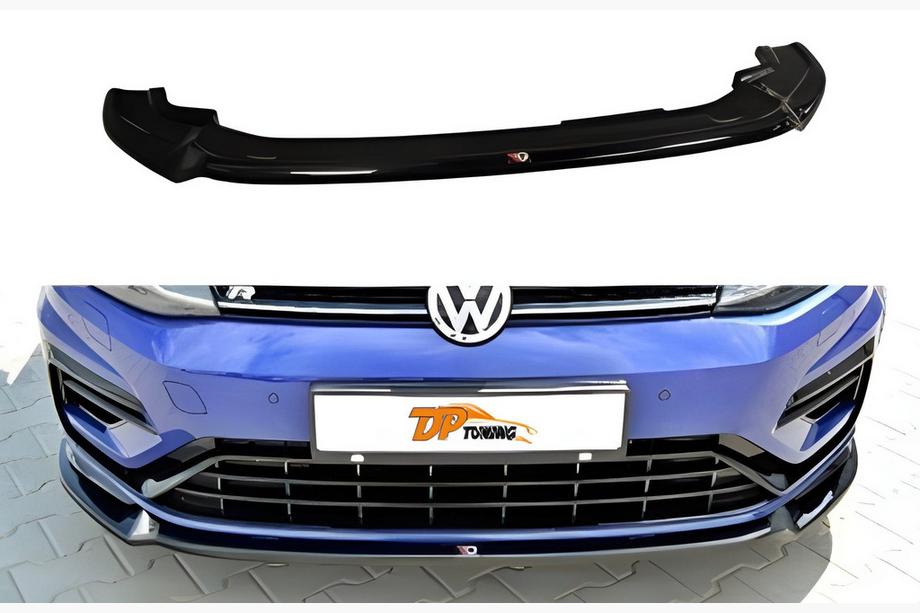 Volkswagen Golf 7/E-Golf 2012–2020 Sprednji lip spojler DPT V-3 (za R / R-Line HB, 2017-2019, črna visok sijaj) Fotografija 1