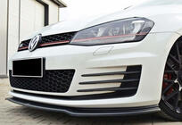Volkswagen Golf 7/E-Golf 2012–2020 Sprednji lip spojler DPT V-2 (za GTI, 2012-2017, črna visok sijaj) fotografija 1