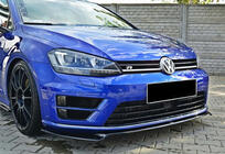 Volkswagen Golf 7/E-Golf 2012–2020 Sprednji lip spojler DPT V-2 (za R / R-Line HB, 2012-2017, črna visok sijaj) fotografija 2