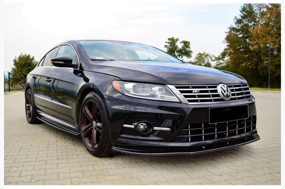 Volkswagen Passat CC 2008–2017 Sprednji lip spojler DPT (za R-Line, 2008-2011, črni sijaj) Fotografija 2