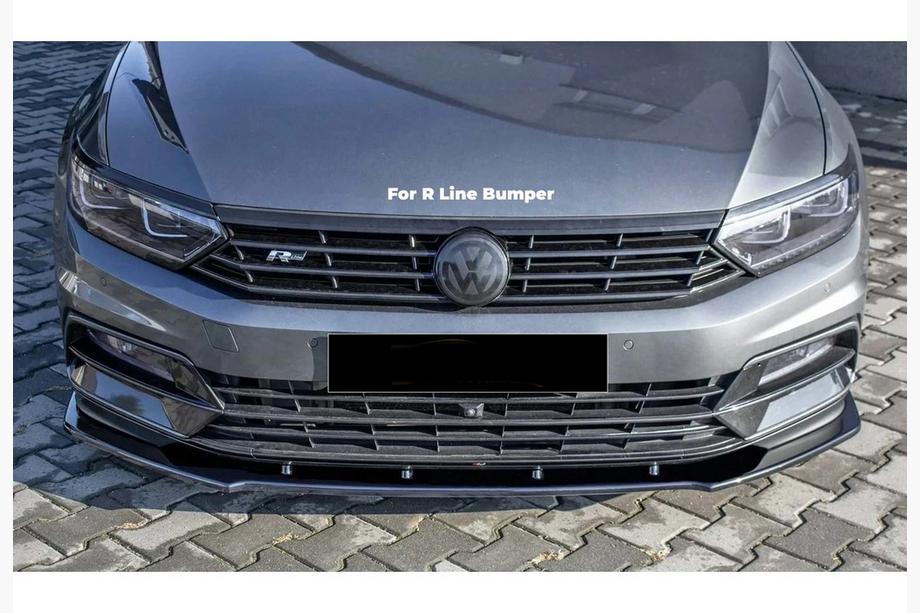 Volkswagen Passat B8 2015–2023 Sprednji lip spojler DPT V-1 (za R-Line, 2015-2019 EU, sijajno črna) Image