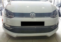 Volkswagen Polo 2010–2017 Sprednji lip spojler DPT (2014-2017, črna visok sijaj) fotografija 1