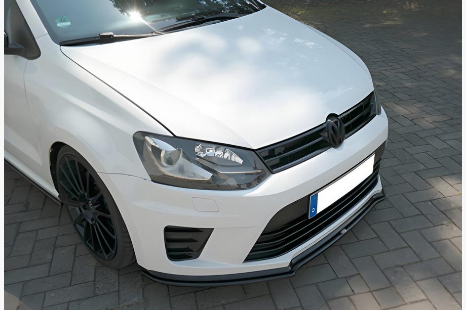 Volkswagen Polo 2010–2017 Sprednji lip spojler DPT V-1 (črna sijaj) Fotografija 1