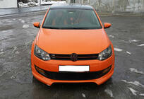 Volkswagen Polo 2010–2017 Sprednji lip spojler odbijača DPT (2009-2013, črna sijaj) fotografija 1