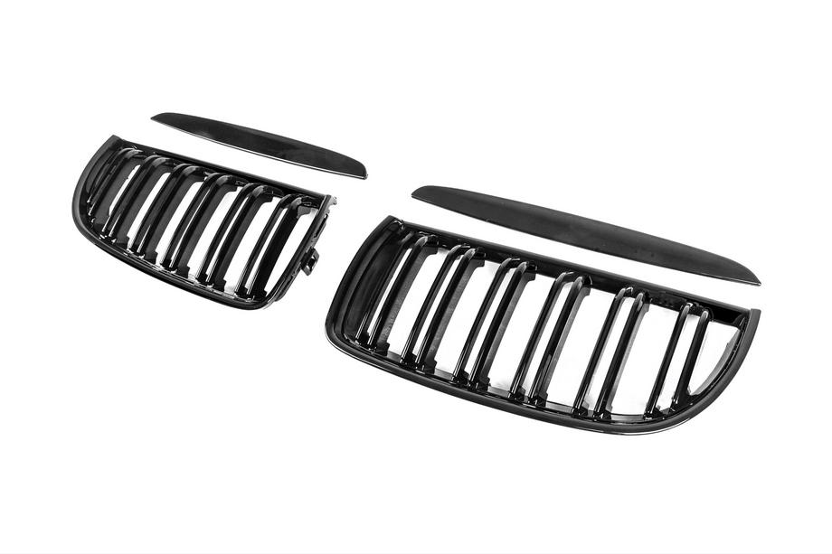 BMW serija 3 E90/E91 2005–2011 Ledvične rešetke M-Look (za E-90/91, 2005-2008, sijajno črna) Fotografija 10