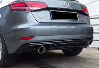 Audi A3 2012–2020 Zadnji difuzor DPT (HB, 2017-2020, črna sijaj) fotografija 3