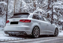 Audi A3 2012–2020 Zadnji difuzor DPT V-1 (2012-2016, HB, sijaj črna) fotografija 1