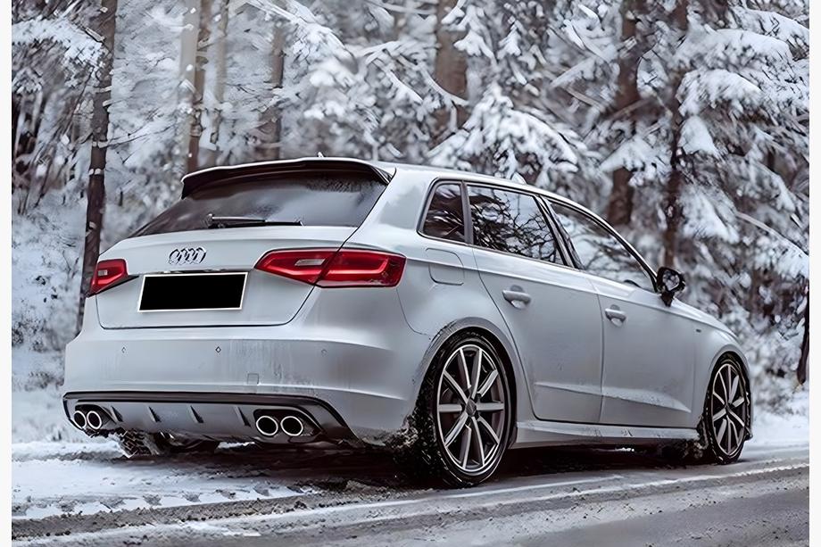 Audi A3 2012–2020 Zadnji difuzor DPT V-1 (2012-2016, HB, sijaj črna) Image