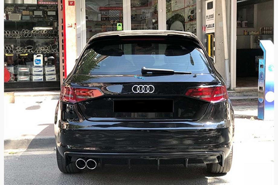 Audi A3 2012–2020 Zadnji difuzor DPT V-2 (2012-2016, HB, črna visok sijaj) Image