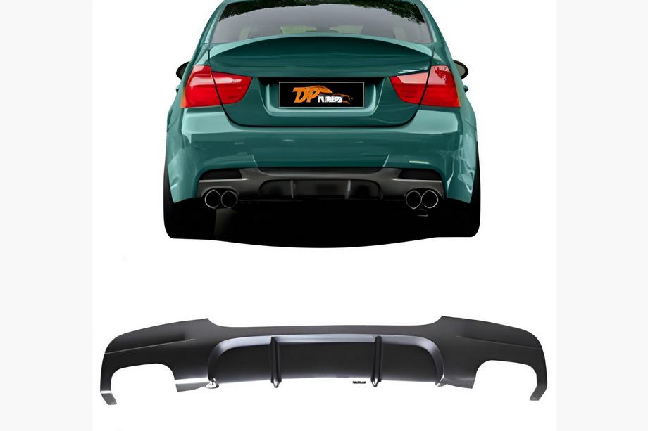 BMW serija 3 E90/E91 2005–2011 Zadnji difuzor DPT V-3 (za E90 M-Sport, črn visok sijaj) Image