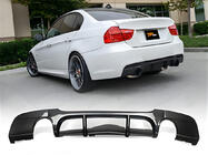 BMW serija 3 E90/E91 2005–2011 Zadnji difuzor DPT V-4 (za E90 M-Sport, črna sijaj) fotografija 1