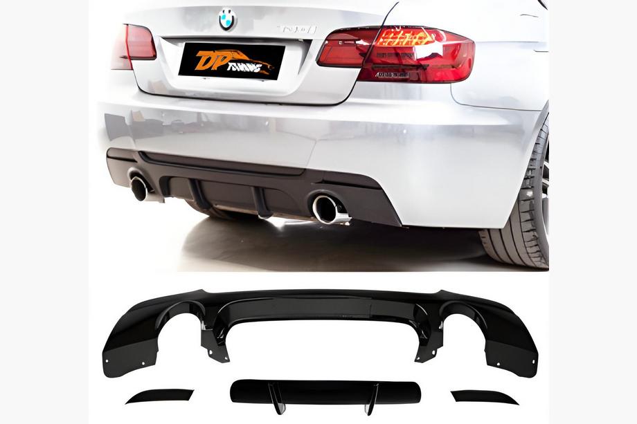 BMW serija 3 E92/E93 2006–2013 Zadnji difuzor DPT (za E92 M-Sport, črna sijaj) Image