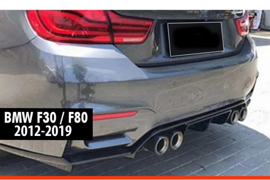 BMW serija 3 F30/F31 2012–2019 Zadnji difuzor DPT V-2 (za Vorstainer, sijajno črna) Image