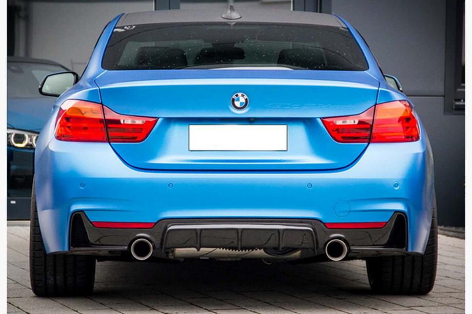 BMW serija 4 F32/F33/F36 2012–2020 Zadnji difuzor DPT V-1 (za M-Performance, črni visok sijaj) Image