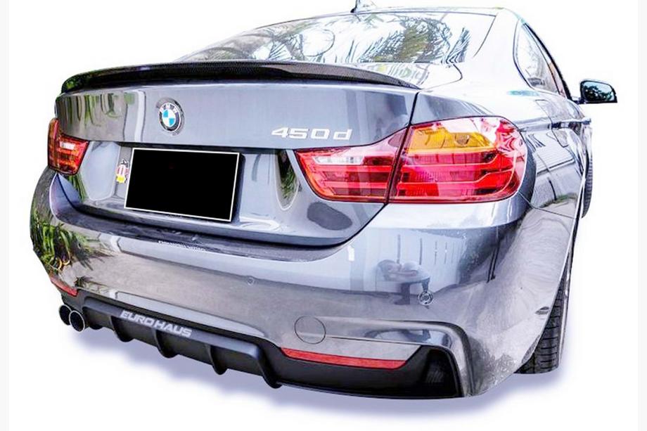 BMW serija 4 F32/F33/F36 2012–2020 Zadnji difuzor DPT V-3 (za M-Performans, Coupe, sijajno črna) Image