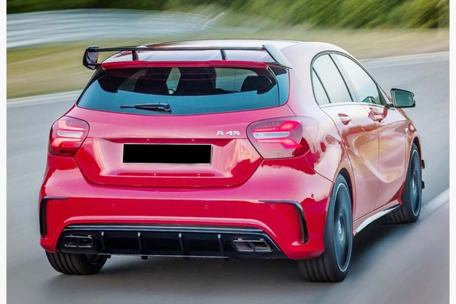 Mercedes A-class W176 2012–2018 Zadnji difuzor DPT (za AMG, črna visok sijaj) Image