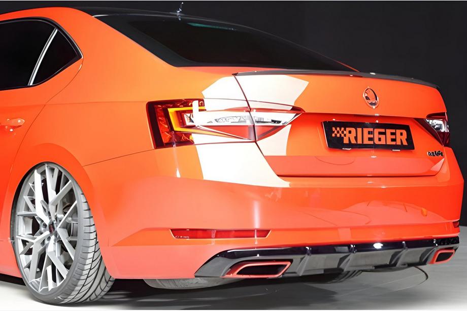 Skoda Superb 2015–2024 Zadnji difuzor DPT V-1 (sijajno črna) Fotografija 1