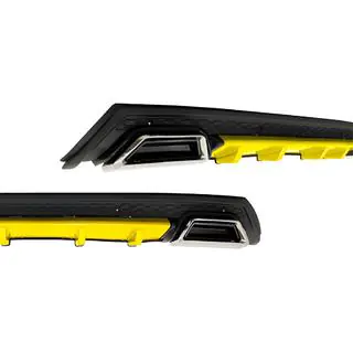 Univerzalni zadnji difuzor DPT V-10 (ABS) (rumen + črn sijaj)