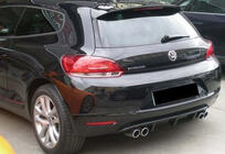 Volkswagen Scirocco 2008–2017 Zadnji difuzor DPT V-2 (2008-2013, črna visok sijaj) fotografija 1