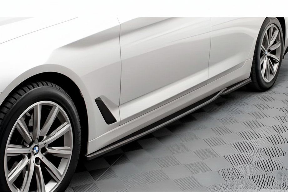 BMW serija 5 G30/G31 2017–2023 DPT V-2 podaljški pragov (za M-Sport/M5 pragove, črna visok sijaj) Fotografija 1