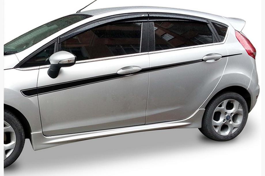 Ford Fiesta 2008–2017 Stranski pragovi DPT V-2 (HB, črna visok sijaj) Image