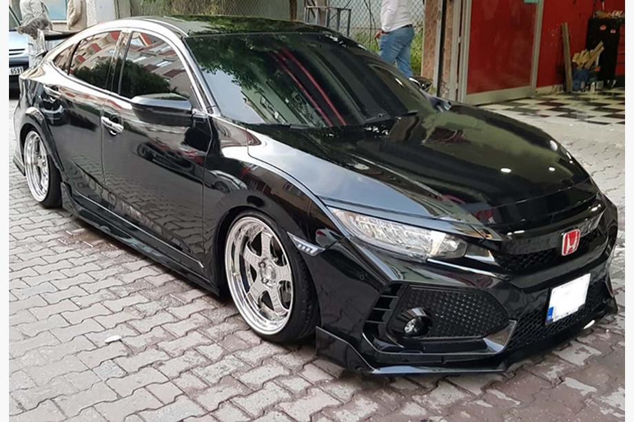 Honda Civic Limuzina X 2016–2021 Stranski pragovi DPT V-4 (črna sijaj) Image