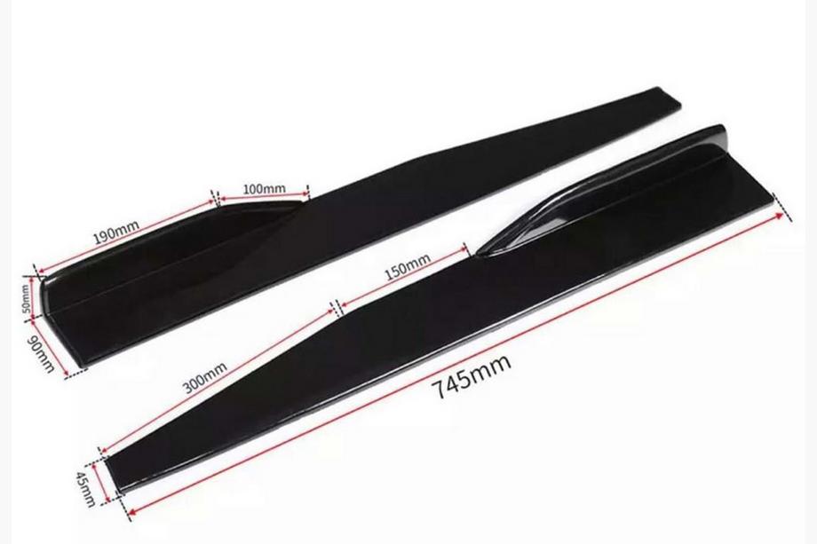 Univerzalni nastavki za bočne pragove DPT Aero Black (sijaj črna) Fotografija 8