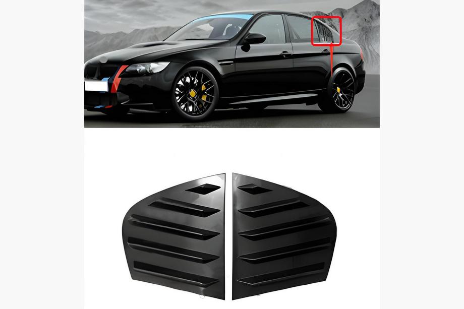 BMW serija 3 E90/E91 2005–2011 Obrobe zadnjih stekel DPT (črna visok sijaj, 2 kosa) Image