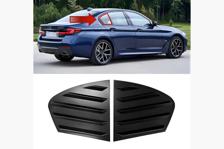BMW serija 5 G30/G31 2017–2023 Obrobe zadnjih stekel DPT (črna visok sijaj, 2 kosa) Image