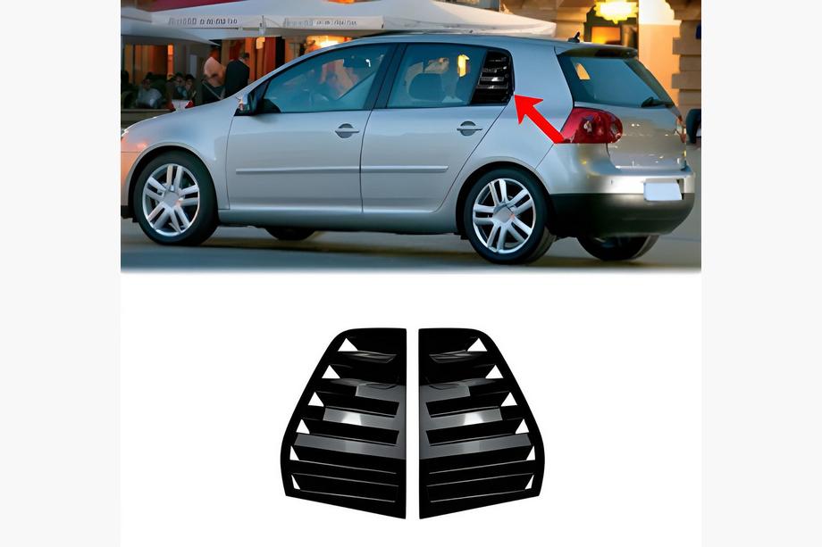 Volkswagen Golf 5 2003–2009 Obrobe zadnjih stekel DPT (črna visok sijaj, 2 kosa) Image