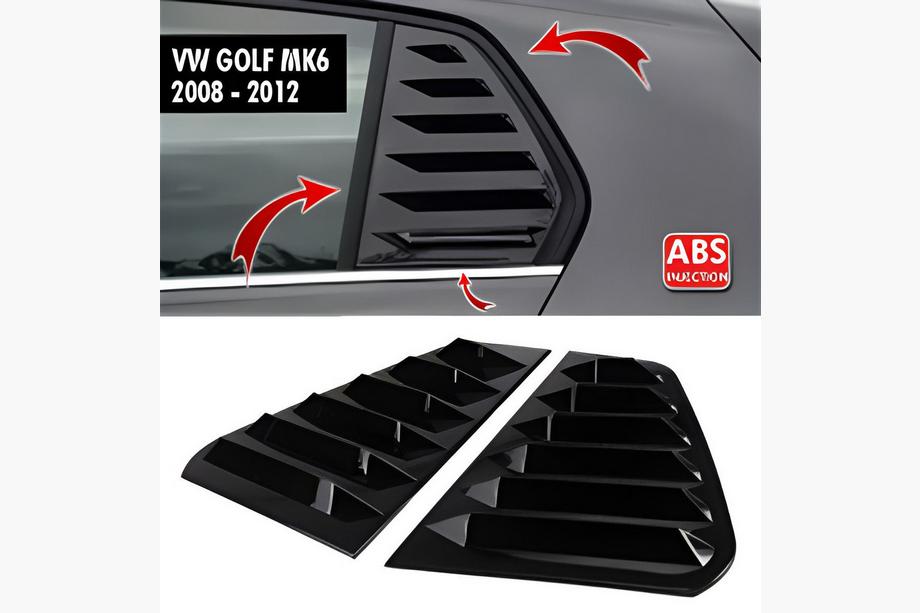 Volkswagen Golf 6 2008–2014 Pokrovi zadnjih bocnih stekel DPT V-1 (crna visok sijaj, 2 kos) Fotografija 1