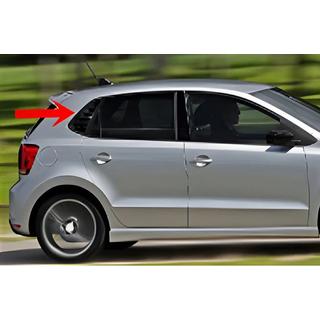 Obrobe zadnjih stekel DPT (črna visok sijaj, 2 kosa) Volkswagen Polo 2010–2017 fotografija 1