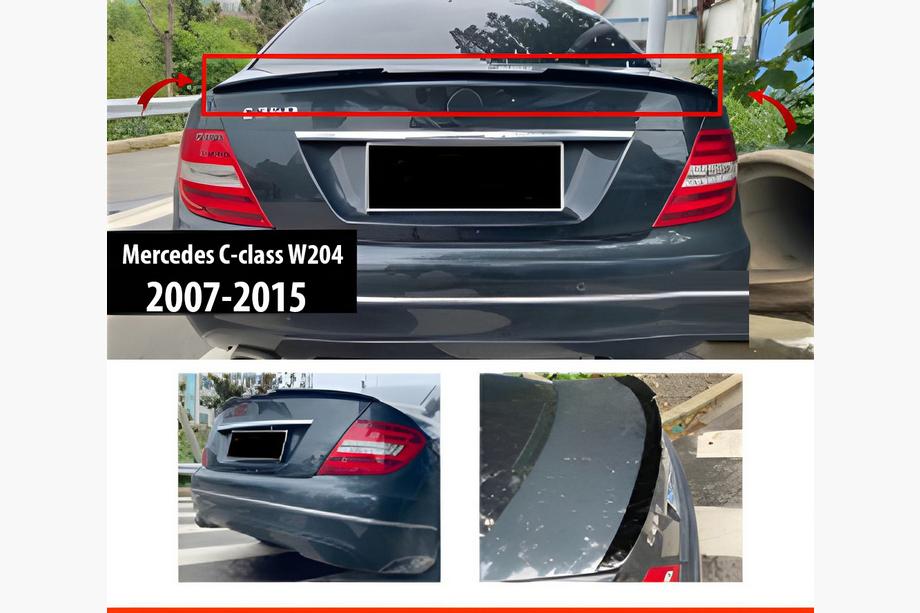 Mercedes razred C W204 2007–2015 Spojler DPT V-1 (črna visok sijaj) Image