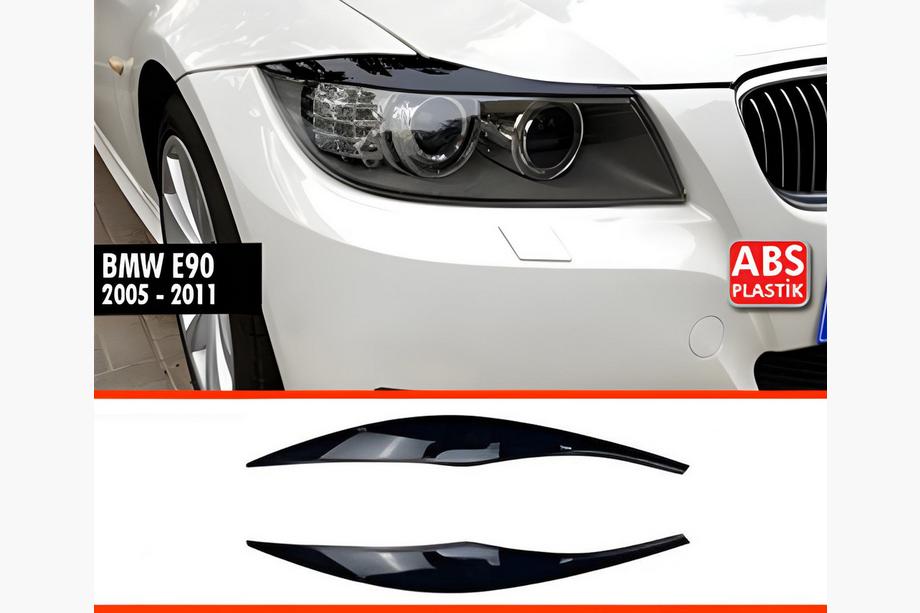 BMW serija 3 E90/E91 2005–2011 DPT trepalnice za žaromete (2 kosa, črna visok sijaj) Image