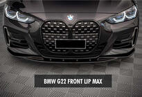 BMW serija 4 G22/23/26 2020– DPT V-1 sprednji lip (za G22/G23, sijajno črna) fotografija 1