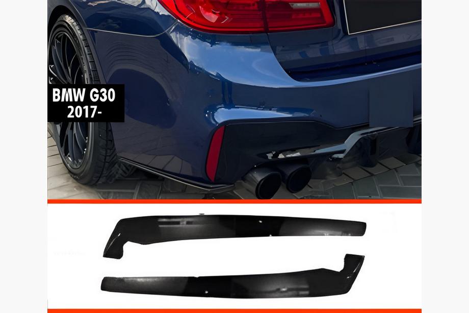 BMW serija 5 G30/G31 2017–2023 Zadnji FLAP nastavki DPT (za M-Sport/M5 F90, črna visok sijaj) Fotografija 1