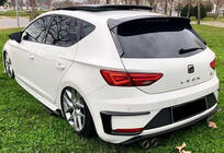 Seat Leon 2013–2020 Kanardi za zadnji odbijač DPT (2017-2020, 2 kosa, črna sijaj) fotografija 1