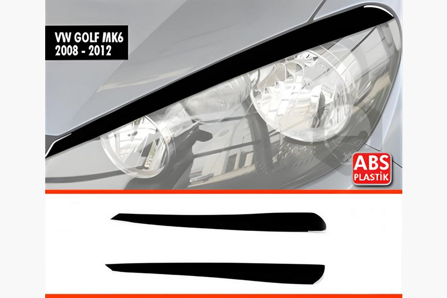 Volkswagen Golf 6 2008–2014 DPT trepalnice za žaromete (2 kosa, črna visok sijaj) Image