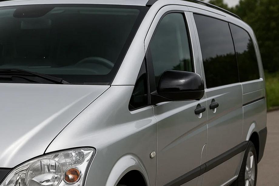 Mercedes Vito W639 2004–2014 Pokrovi ogledal Črni (2010-2014, nerjaveče jeklo) Fotografija 1