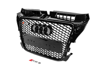 Audi A3 2003–2012 RS-style sprednja maska (2008-2012, črna s kromom) fotografija 2