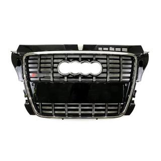 Sprednja maska S-style (2008-2012, črna s kromom) Audi A3 2003–2012 fotografija 1