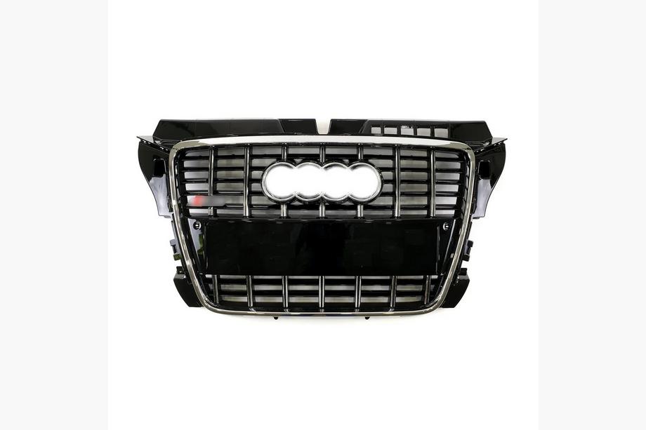 Audi A3 2003–2012 Sprednja maska S-style (2008-2012, črna s kromom) Fotografija 1